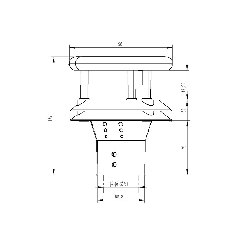 超声波风速风向传感器产品尺寸图